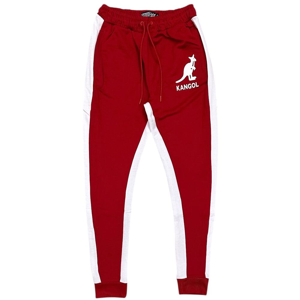 Kangol Men's Logo French Terry Track Pants Jogger Sweatpants in Red